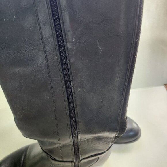 Unisa Untriplee-J Knee High Black Leather Riding Boots Size 7.5 - Picture 6 of 8